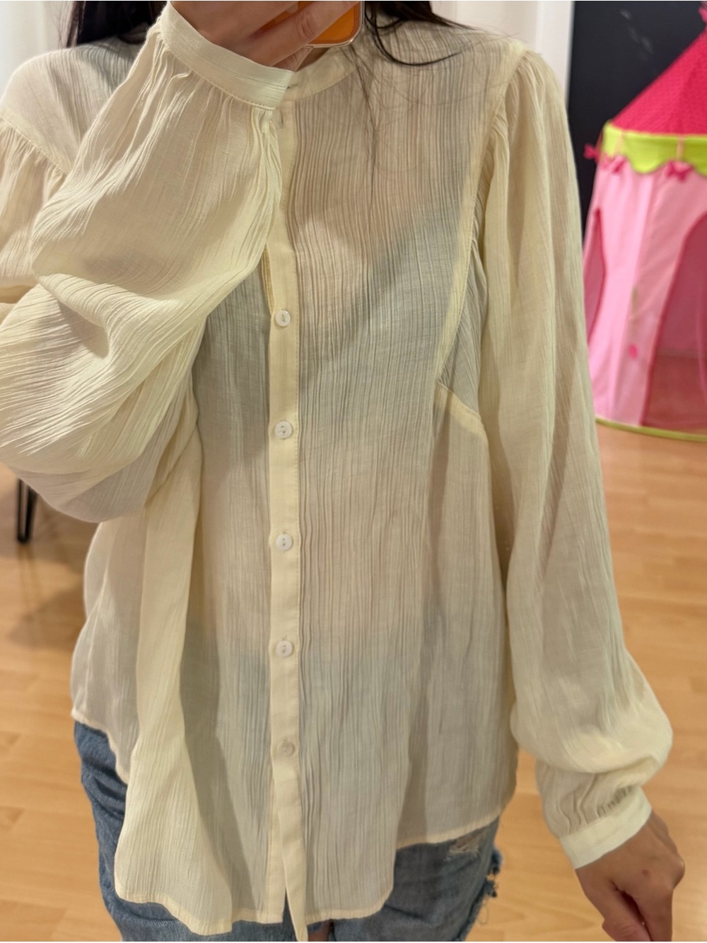Propaganda Plenty Butter Yellow Gauze Button-Up Top